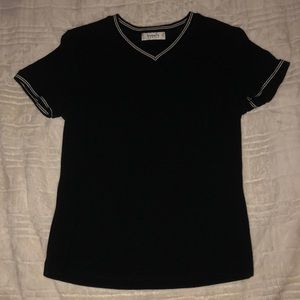 Black Tee shirt with white detailing